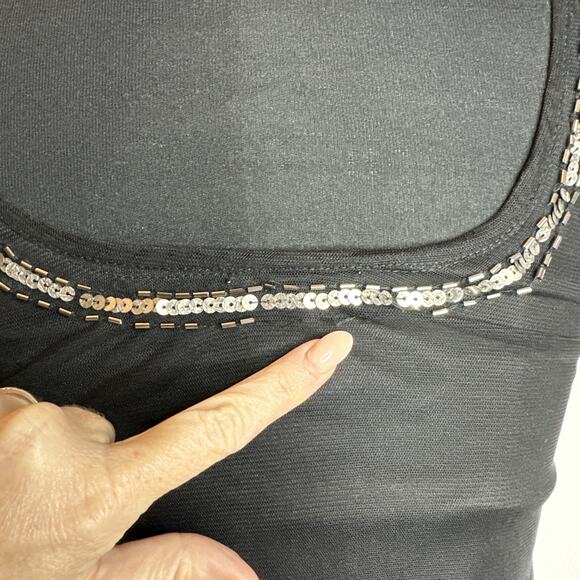 Vintage Grunge Garden Fairy Beaded Sequins Shift Dress Size Large Whimsigoth - Picture 9 of 10